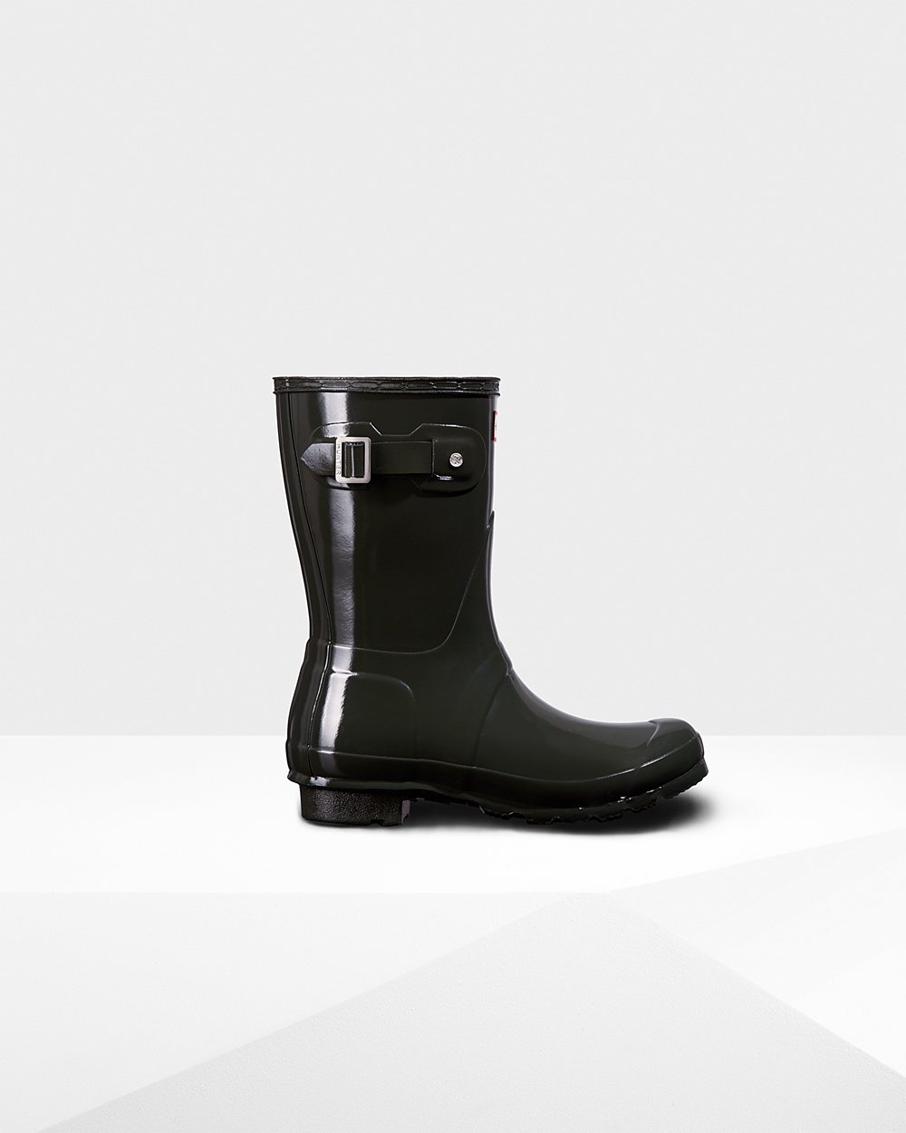 Botas de Lluvia Cortas Hunter Mujer - Original Gloss - Verde Oscuro Oliva - DHTGPKS-18